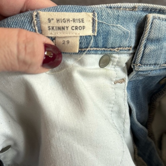 Madewell 9” High Rise Skinny Crop Jeans, size 29, Light Blue Wash, EUC - Picture 6 of 7